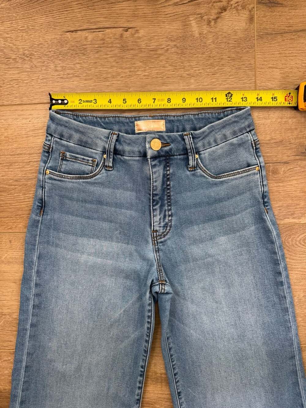 KUT from the Kloth Meg Fab Ab High Rise Wide Leg Raw Hem Jeans Size 0 Blue - Picture 8 of 15